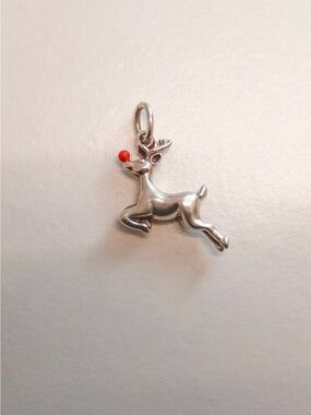 Tiffany & Co. Silver Reindeer Charm with Red Nose